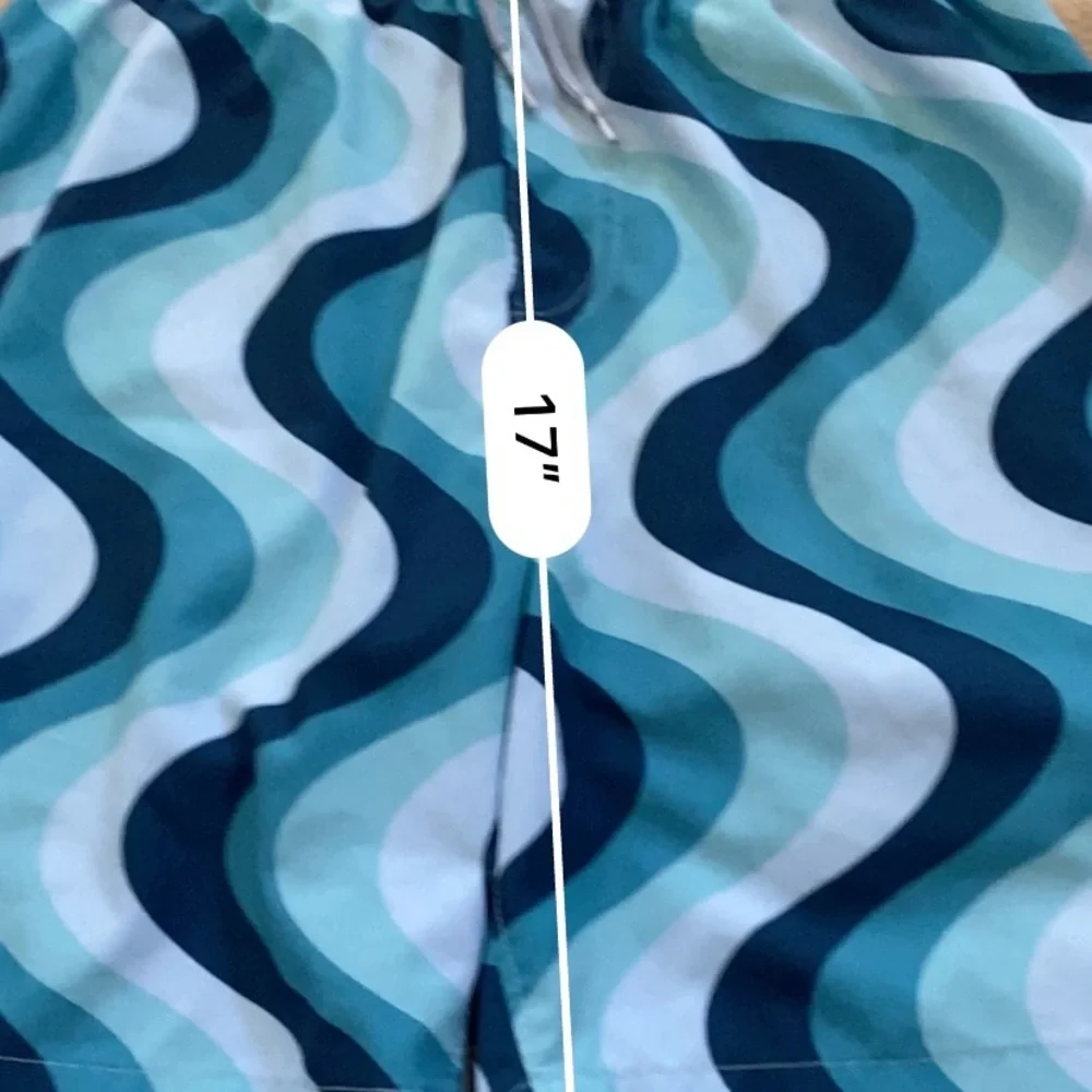 Abercrombie‎ Kids Boys’ Sz 13/14 Blue Wave Graphic Swim Trunks